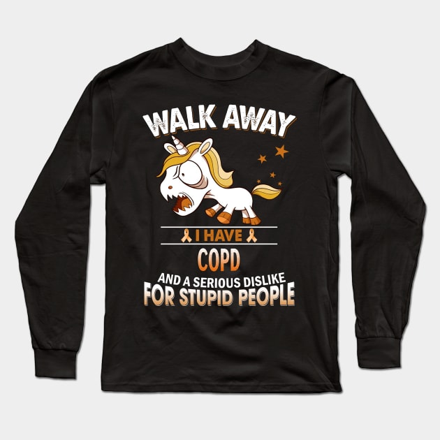 funny Copd grumpy unicorn warrior Long Sleeve T-Shirt by TeesCircle